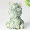 Enfeites Decorativos de Resina para Escritório e Sala de Estar, Postura Sentada Transfronteiriça Decoração de Mesa com Pedras de Cristal Naturais, Figura de Cavalo Decoração para Casa