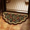 Tapete de Chão para Banheiro Semicircular Estilo Chinês, Absorvente de Água, Secagem Rápida, Tapete de Chão de Lama de Diatomáceas, Tapete de Porta Resistente à Sujeira Antiderrapante para Banheiro