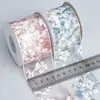 Cintas Pequeñas Transparentes Florales Accesorios para el Cabello Cinta DIY Regalo Bolsa de Flores Flor Decorativa para Zapatos Lazo Cinta Estampada