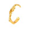 Pulsera Europea y Americana de Venta Caliente Transfronteriza Irregular Martillada Ondulada Distintiva Abierta Acero Inoxidable Chapado en Oro de 18K Artesanías para Mujeres