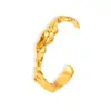 Pulsera Europea y Americana de Venta Caliente Transfronteriza Irregular Martillada Ondulada Distintiva Abierta Acero Inoxidable Chapado en Oro de 18K Artesanías para Mujeres