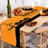 Camino de Mesa Halloween Transfronterizo 2025 Estilo Nuevo Mantel Banner Impreso de Alta Gama Decoración Fiesta Festiva Bandera Personalización