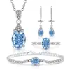 Venta caliente de transmisión en vivo: Conjunto de Diamante de Alto Carbono con Corte de Hielo en Forma de Huevo Lágrimas de Petrus de Piedras Preciosas de Colores - Anillo, Pendientes, Collar, Colgante, Pulsera