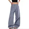 Calça de Xadrez Solta Estilo Preguiçoso para Homens e Mulheres, Primavera e Outono Calça de Perna Reta Solta com Efeito Emagrecedor Levemente Flare, Calça Scimitar Americana, Calça de Perna Larga