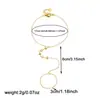 Moda Estilo Coreano Simple Colgante Estrella Redondo Tachonado con Diamantes Chapado en Oro con Cadena de Acero Inoxidable, Accesorio Versátil para el Dedo