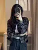 Camisa Xadrez Vintage Escovada Jaqueta Curta Feminina Mulheres 2026 Primavera Outono Nova Manga Longa Top Camisa Casual