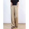 Calças de Linho Estilo Simples Perna Larga Estreita para Mulheres, Verão Fino Cropped Petite Solto Respirável Fresco Casual Retas