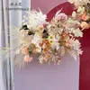 Arranjo de flores cor champanhe arranjo de chão flor arranjo de casamento flor artificial flor arte decoração de casamento de hotel arranjo de chão flor