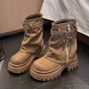 Novas botas Martin vintage de outono e inverno para mulheres, sapatos femininos modernos e versáteis de sola grossa, botas curtas vintage, botas femininas para calças