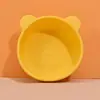 Novo prato de urso de desenho animado para crianças, silicone de grau alimentício, resistente a quedas, à prova de calor, louça integrada com ventosa para bebê