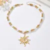 Conjunto de Colar e Brincos Personalizados de Estrela-do-Mar Europeu e Americano Transfronteiriço, Corrente de Clavícula Fashion e de Alta Qualidade, Joias de Estilo Luxo Leve para Férias para Mulheres