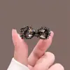 Elegante Pinza Pequeña para el Cabello con Lazo de Cristal Negro Clip Lateral Pinza para Flequillo de Frente de Gama Alta Accesorio para el Cabello
