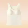 Nuevos estilos de otoño e invierno: Camisetas sin mangas cálidas, cepilladas y sin costuras con almohadillas para sujetador incorporadas, diseño sin costuras y copas integradas, eliminando la necesidad de usar un sujetador aparte