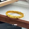 Pulsera de Oro Arena Vietnamita Retro Filigrana Hueca Flor de Loto Seis Caracteres Mantra para Mujer Pulsera Nueva Joyería China Suministro Mayorista