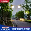 Lámpara de patio de doble cabeza 3,2 m 3 cabezas 5 cabezas esférica exterior parque comunitario luz de paisaje jardín farola ultra brillante estilo europeo