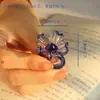Anillo de Mariposa de Vidrio Hecho a Mano Zibo Celebridad de Internet Artesanía Fotografía Diseño de Nicho Joyería Avanzada de Vidrio Regalo