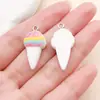 Set Mixto de 20 Divertidos Colgantes de Resina Blanca para Comida Simulación de Donut Fruta Corazón Accesorios para Joyería DIY