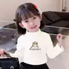 Y2133# Camiseta de Manga Longa para Meninas Roupa Joker de Lazer Infantil Nova Jaqueta de Outono Camiseta Base para Crianças Grandes