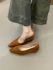 Primeiro Encontro Jifa Sapatilhas Elegantes Francesas Femininas Outono 2026 Suede Retrô Tiras Trançadas Salto Baixo Plataforma Para o Trabalho