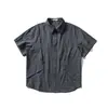 Camisa Xadrez Casual de Manga Curta Seersucker Retrô Japonês Nice3Rule para Meninos, Solta e Versátil Nc119