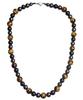 Collar con Piedra Ojo de Tigre, Piedra Biliar Negra, Obsidiana para Hombre, Venta Directa del Fabricante, Collar Popular Transfronterizo