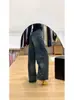 Jeans de Pierna Ancha Lavados Rasgados Estilo Retro Americano para Mujer 2025 Otoño Nuevos Pantalones de Tiro Alto Largo Hasta el Suelo Ins