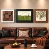 Pintura Decorativa para Sala de Estar, Estilo Vintage, Sensación de Lujo, Pintura Colgante para Pared de Fondo de Sofá, Mural Artístico de Paisaje, Pintura Colgante Tridimensional