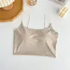 Camisola de Seda Gelada Nova de Verão Feminina Peça Única Simples Justa Linda Costas Top Tubo Roupa Externa Top Curto