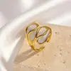 Anillo Más Vendido Transfronterizo de Amazon, Diseño Retro Geométrico con Goteo de Aceite, Anillo Abierto Ajustable para Dedo Índice, Anillo Versátil para Mujeres