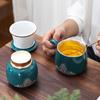 Juego de Taza de Plata Hecha a Mano Regalo Forro Filtro Separador de Té Oficina Hogar Taza de Agua de Cerámica con Tapa