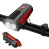 Bocina de Bicicleta de Doble Cabeza con Luz Delantera Solar Transfronteriza, Carga USB, Ciclismo al Aire Libre, Bocina de Alto Decibelio, Luz de Advertencia