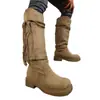 Amazon 2025 Novo Estilo de Comércio Exterior Botas de Salto Grosso Meio-Altas Botas de Cowboy Ocidental Botas Femininas Arredondadas Atacado