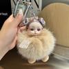 Boneca Fofa de Pelo de Raposa Real Chaveiro de Carro Pingente Boneca de Pelúcia Ins Bolsa de Boneca Pendente de Bolsa Presente