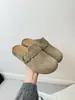 Zapatillas Medias Birkenstock Suela Súper Suave Estilo Retro para Mujer Calzado de Exterior 2026 Otoño Nueva Moda Slip-on Tendencia Persona Perezosa Sandalias de Punta Cerrada