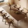Escritorio colgante acrílico de madera maciza antigua Mesa de comedor de doble uso Madera de fresno Sala de estar Mesa larga Mesa de tablero grande