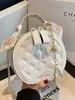 2025 Bolso Redondo Pequeño Portátil Rómbico Elegante de Lujo Ligero de Alta Gama, Bolso Cruzado de Cadena Versátil Casual a la Moda para Mujer