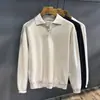 ¡Elegancia Italiana! ¡Cómodo y Suave! Suéter de Punto Cálido de Manga Larga con Cuello Polo para Hombre Otoño/Invierno Moderno