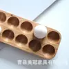 Huevera de Madera Madera Maciza Hogar Doble Fila Adornos para Huevos Rejilla para Huevos Acabado de Refrigerador Caja de Almacenamiento de Alimentos Huevera