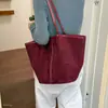 2026 Nueva Moda Coreana Gamuza Exquisita Bolso Cubo, Hombro Único, Gran Capacidad, Bolso de Mano para Mujer de Otoño para Viajar