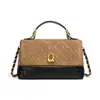 Bolso de Mano Transfronterizo Estilo Nuevo con Colores Contrastantes, Bolso Sobre de Textura Mate, Bolso Cruzado Casual para Hombro Tejido para Mujer