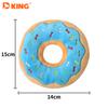 Juguete de cumpleaños para mascotas popular de Amazon, lindo juguete de peluche para perros con sonido, donut de fábrica, disponible al por mayor.