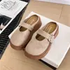 Chinelos Retro de Estilo Britânico com Solado Grosso para Mulheres 2026 Novo Modelo de Verão, Versátil com Saias, Chinelos Femininos Fechados no Bico Estilo Birkenstock