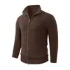 2026 Otoño Invierno Nuevo Suéter Cardigan Simple con Cuello Alto para Hombre Tejido Moda Juvenil Chaqueta Casual
