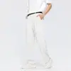 Pantalones de traje para hombre, de primavera, de pierna ancha, rectos, holgados, informales, de primavera, holgados, con drapeado