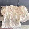 2024 Nuevo Pijama de Algodón Nube para Mujer Verano Manga Corta Shorts Dulce Lindo Dibujos Animados Ropa de Casa para Dama traje