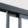Preto simples aço inoxidável sala de banho banho banheiro divisória de vidro Banho em forma de U porta de correr simples venda direta