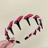 Diadema de terciopelo ondulada con perlas de alta gama para mujer en otoño e invierno, Pasador alto para la parte superior del cráneo, Elegante diadema para lavarse la cara, Diadema antideslizante para recogido de pelo