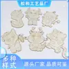 Pingente de Madeira do Zodíaco para Crianças e Bebês Artesanato Decorativo diy Corte a Laser Criativo Coelhinho Enfeites Pendentes