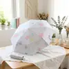 Paraguas Automático Estilo Ins con Forma de Corazón Degradado, Doble Uso para Sol y Lluvia, Sombrilla, Protección UV, Recubrimiento Negro, Paraguas Plegable para el Sol para Mujeres