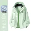 Camello mismo estilo conjunto de dos piezas tres en uno a prueba de viento impermeable para mujer chaqueta de ropa de montañismo para hombre otoño e invierno baja estatura 26